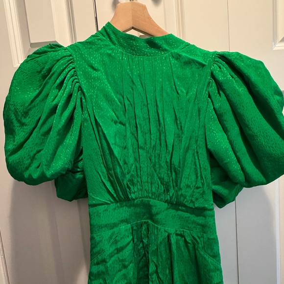 ROTATE BIRGER CHRISTENSEN NOON Green Puff Sleeve Dress - Picture 6 of 8